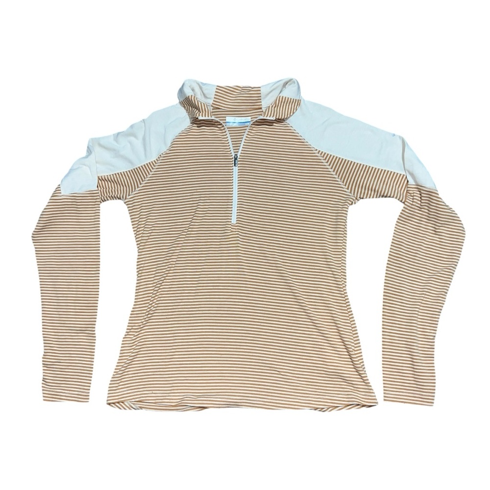 Columbia Layer Upward 1/2 Zip Shirt Dark Orange/Cream Woman’s Size Medium